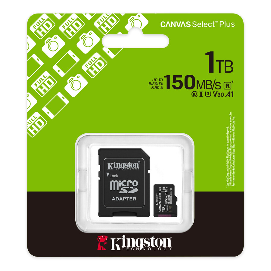 tarjeta de memoria microsd canvas select plus - capacidad = 512 gb adaptador = adaptador sd