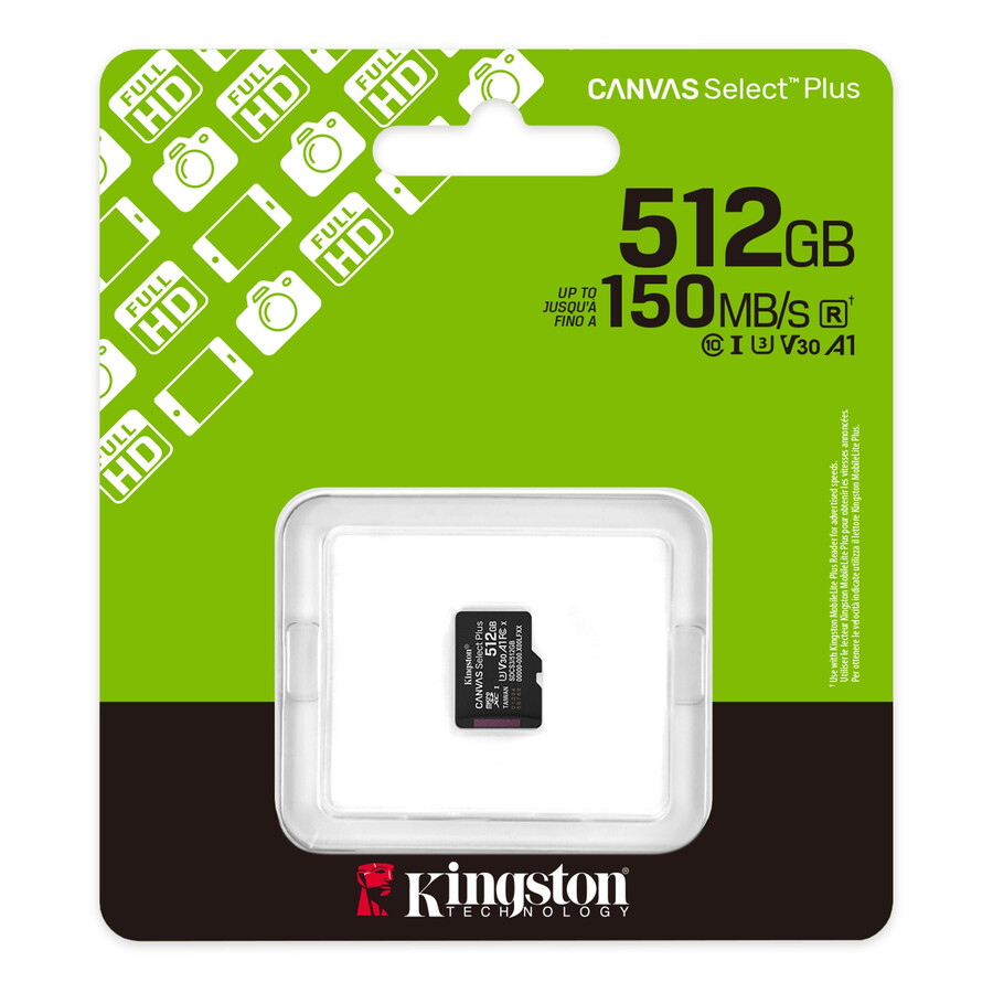 tarjeta de memoria microsd canvas select plus - capacidad = 512 gb adaptador = adaptador sd