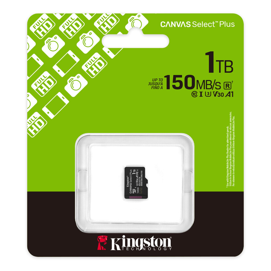 tarjeta de memoria microsd canvas select plus - capacidad = 1 tb adaptador = adaptador sd