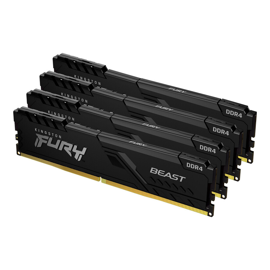 memoria kingston fury beast ddr4 - velocidad=3200 mts capacidad total kit=128 gb kit=kit de 4 dram densidad=16 gbit