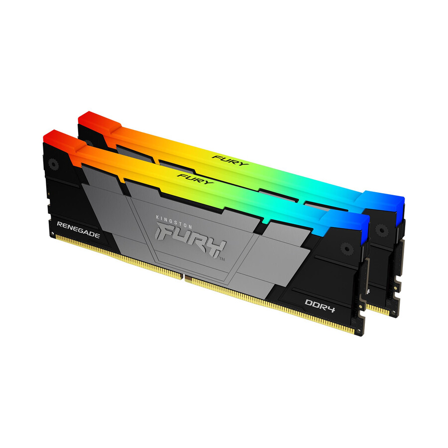memoria kingston fury renegade ddr4 rgb - velocidad = 4000 mts capacidad total kit = 8 gb kit = módulo único densidad de dram = 8 gbit