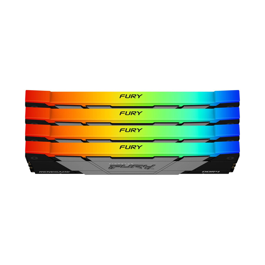 memoria kingston fury renegade ddr4 rgb - velocidad = 4000 mts capacidad total kit = 8 gb kit = módulo único densidad de dram = 8 gbit