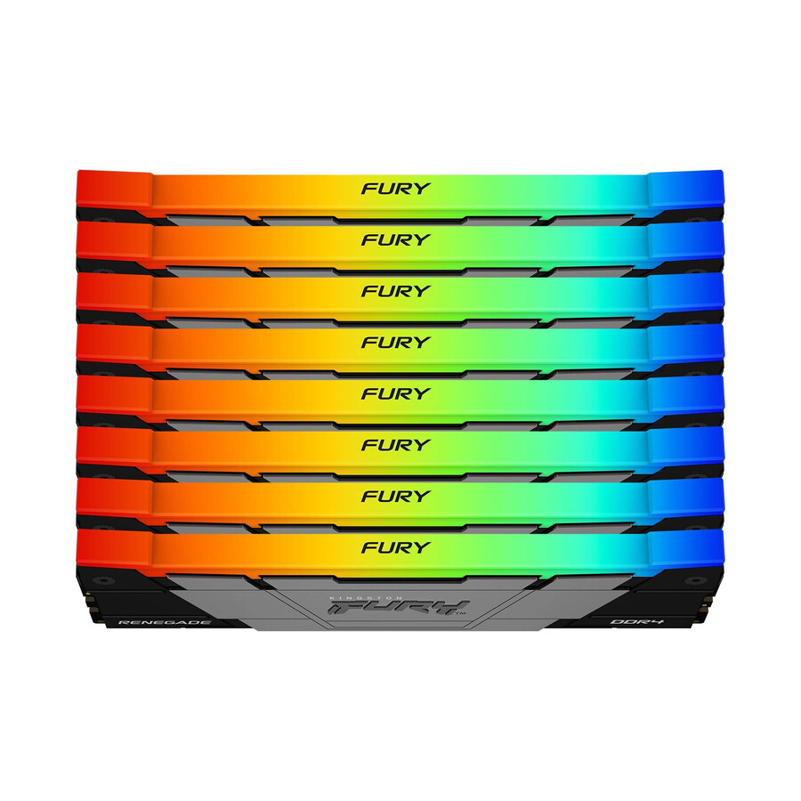 memoria kingston fury renegade ddr4 rgb - velocidad = 4000 mts capacidad total kit = 8 gb kit = módulo único densidad de dram = 8 gbit