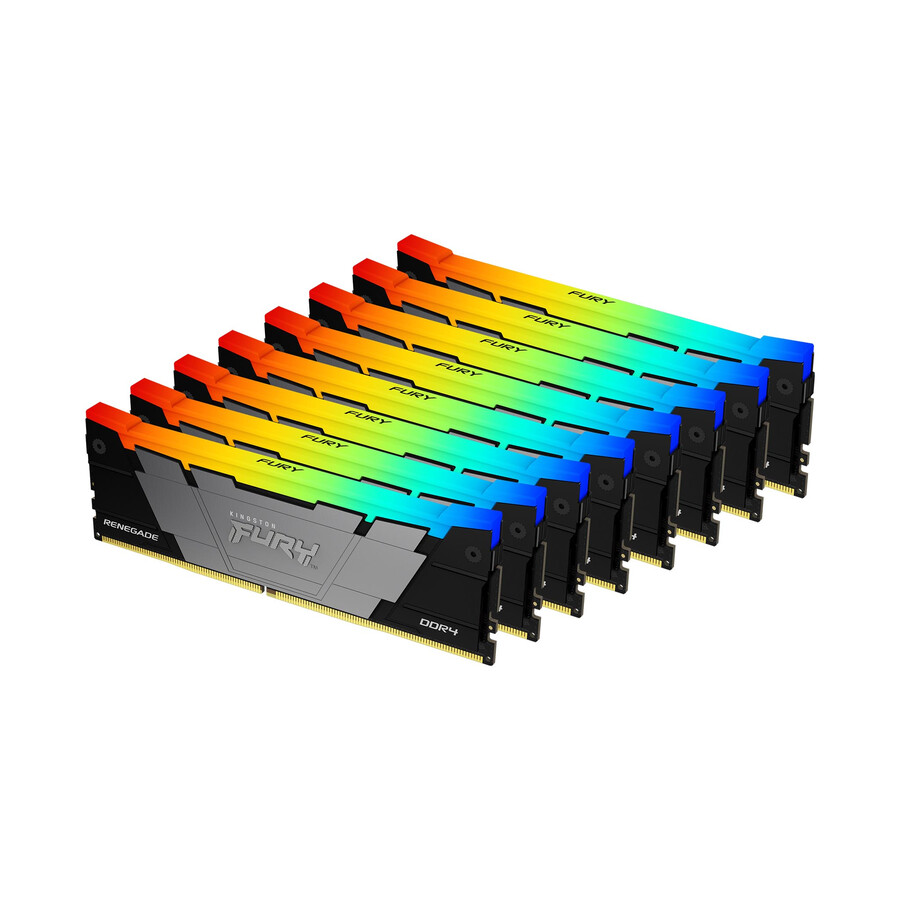memoria kingston fury renegade ddr4 rgb - velocidad = 4600 mts capacidad total kit = 16 gb kit = kit de 2 dram densidad = 8 gbit