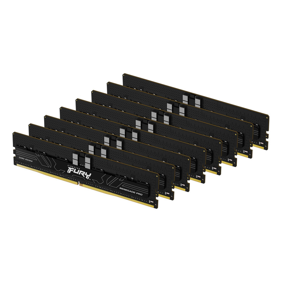 memoria kingston fury renegade pro ddr5 rdimm - velocidad = 4800 mts capacidad total kit = 16 gb kit = módulo único densidad de dram = 16 gbit tipo de perfil = plug and play