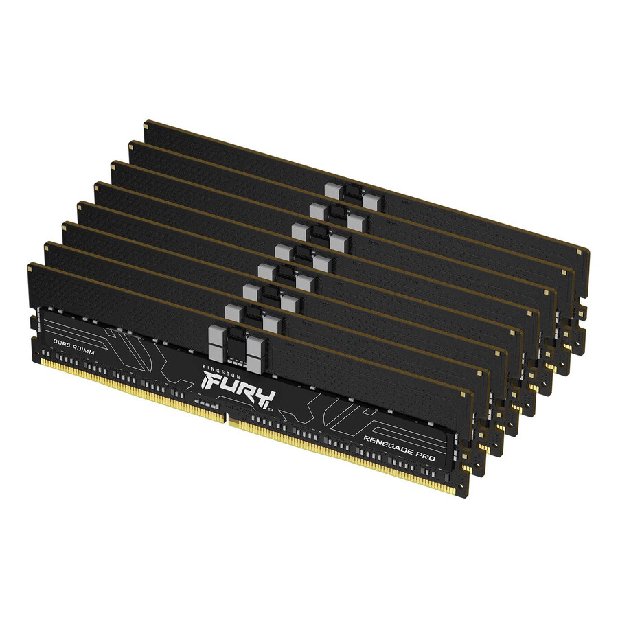 memoria kingston fury renegade pro ddr5 rdimm - velocidad = 6000 mts capacidad total kit = 16 gb kit = módulo único densidad de dram = 16 gbit tipo de perfil = intel xmp