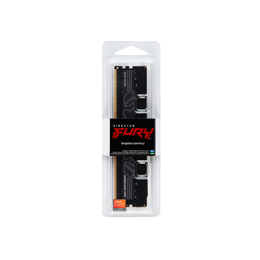 memoria kingston fury renegade pro ddr5 rdimm - velocidad = 6000 mts capacidad total kit = 16 gb kit = módulo único densidad de dram = 16 gbit tipo de perfil = intel xmp