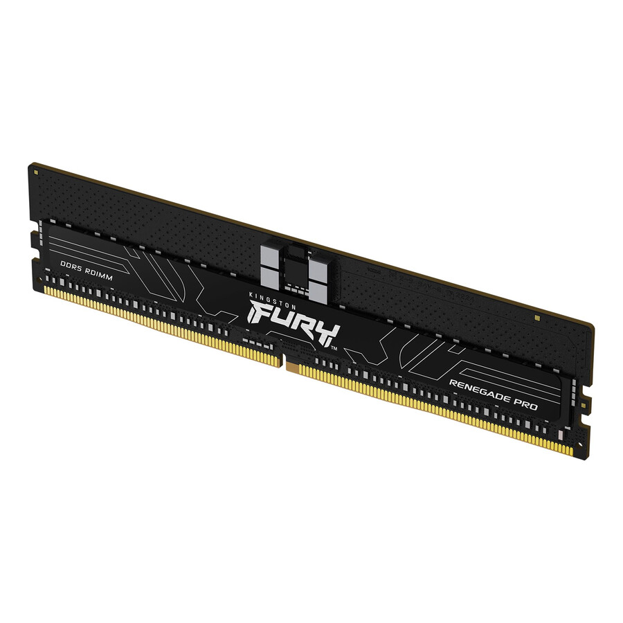 memoria kingston fury renegade pro ddr5 rdimm - velocidad = 6000 mts capacidad total kit = 32 gb kit = módulo único densidad de dram = 16 gbit tipo de perfil = intel xmp