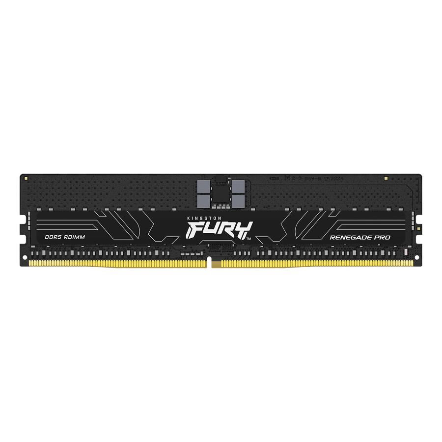 memoria kingston fury renegade pro ddr5 rdimm - velocidad = 6000 mts capacidad total kit = 32 gb kit = módulo único densidad de dram = 16 gbit tipo de perfil = intel xmp