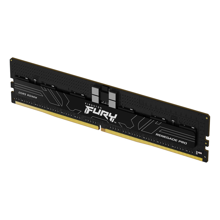 memoria kingston fury renegade pro ddr5 rdimm - velocidad = 6000 mts capacidad total kit = 32 gb kit = módulo único densidad de dram = 16 gbit tipo de perfil = intel xmp