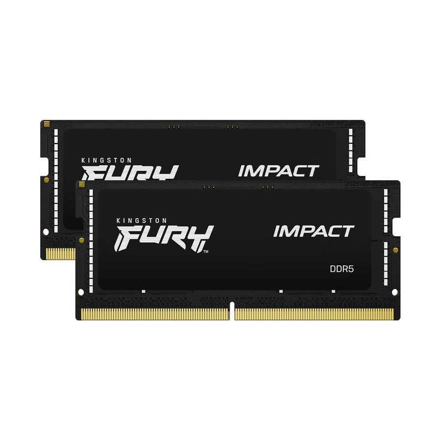 memoria kingston fury impact ddr5 - velocidad = 4800 mts capacidad total kit = 64 gb kit = kit de 2 densidad de dram = 16 gbit tipo de perfil = plug and play