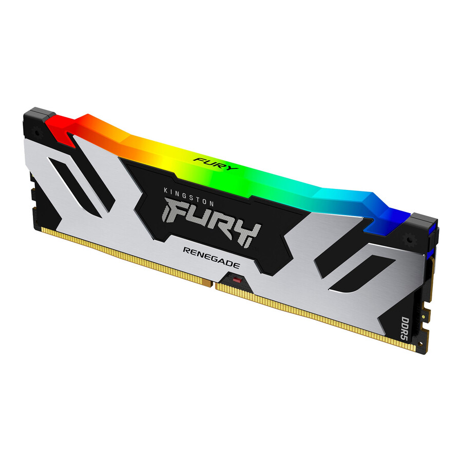 memoria kingston fury renegade ddr5 rgb - tipo de módulo = udimm velocidad = 7600 mts capacidad total kit = 16 gb kit = módulo único densidad de dram = 16 gbit color = negro