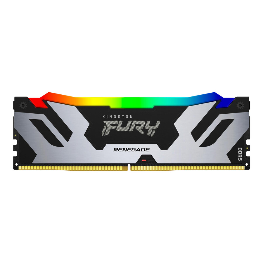 memoria kingston fury renegade ddr5 rgb - tipo de módulo = udimm velocidad = 8000 mts capacidad total kit = 16 gb kit = módulo único densidad de dram = 16 gbit color = negro