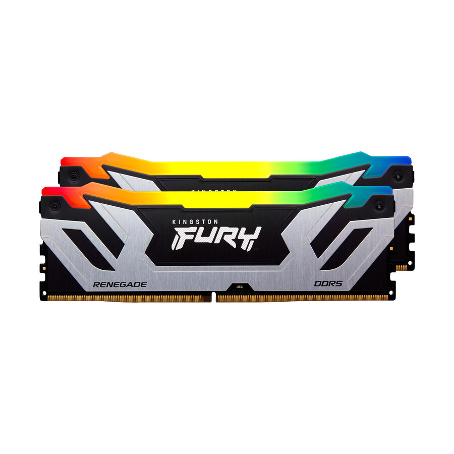 memoria kingston fury renegade ddr5 rgb - tipo de módulo = udimm velocidad = 6400 mts capacidad total kit = 64 gb kit = kit de 2 dram densidad = 16 gbit color = negro