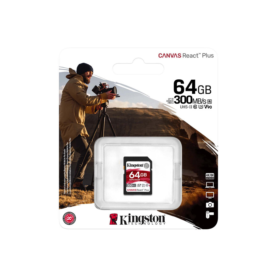 tarjeta de memoria sd canvas react plus - capacidad = 64 gb