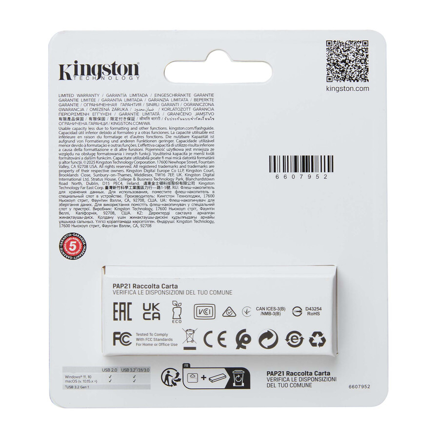 unidad flash usb datatraveler exodia s - capacidad = 512 gb