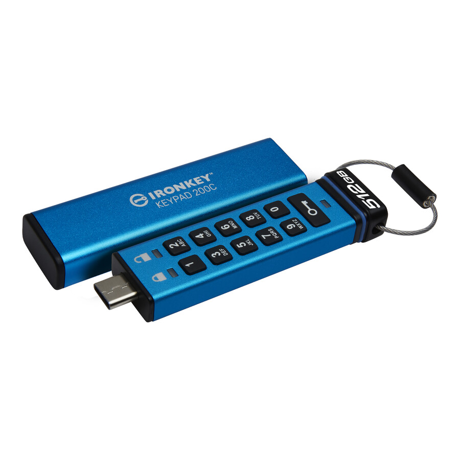 unidad flash usb kingston ironkey keypad serie 200 - capacidad = 512 gb conector = usb-a