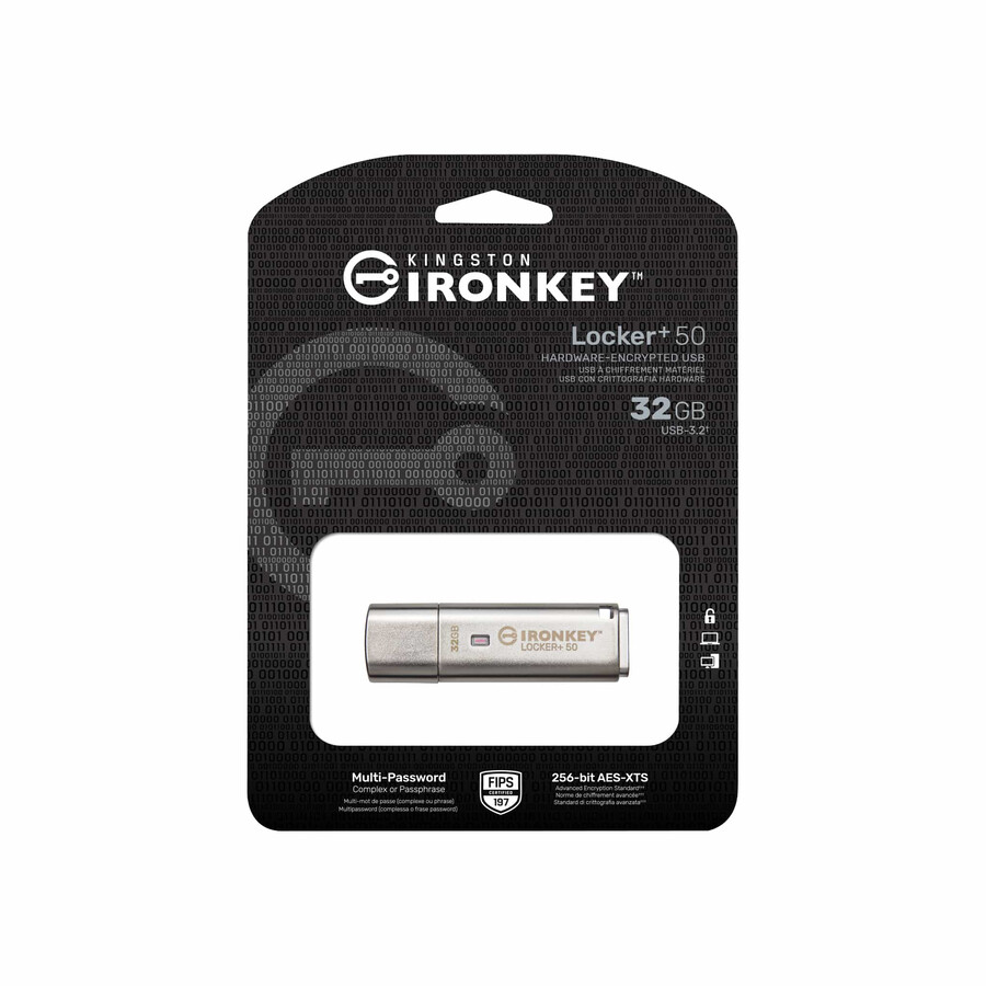 unidad flash usb kingston ironkey locker 50 capacidad 128 gb