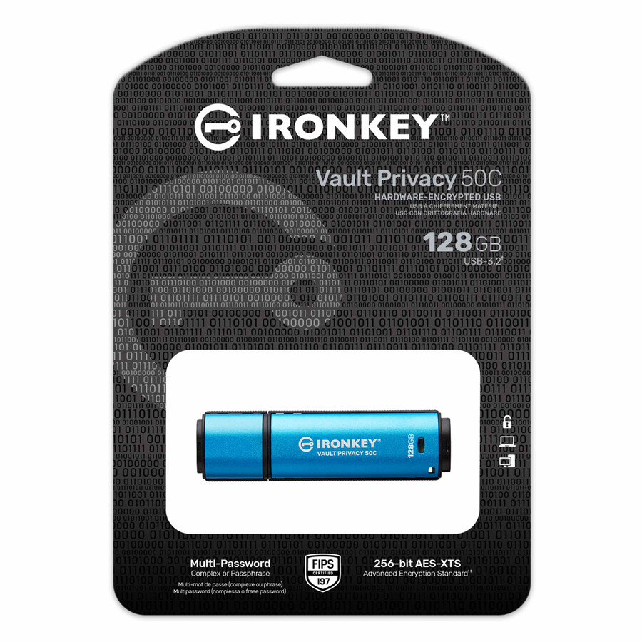kingston ironkey vault privacy serie 50 - capacidad = 16 gb clase de velocidad = usb 3.2 gen 1 conector = usb-c