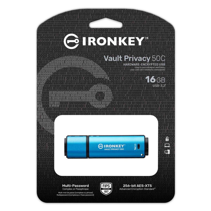 kingston ironkey vault privacy serie 50 - capacidad 256 gb clase de velocidad usb 3.2 gen 1 conector usb-a
